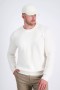  Pulls Haggar | Pull col rond manches longues blanc hiver - Homme