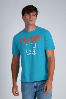  T-shirts décontractés Haggar | Pro Football Hall Of Fame X Haggar - Canton Graphic Tee Aqua Splash - Homme