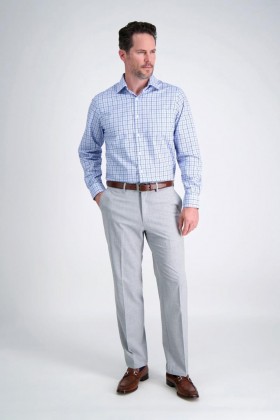 Pantalon habillé Haggar | Pantalon habillé extensible dans les 4 sens JM Haggar Gris clair - Homme