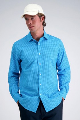 Chemises habillées Haggar | Chemise habillée confort premium - Carreaux turquoise/aigue-marine - Homme