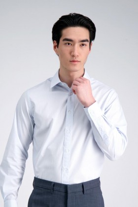 Chemises habillées Haggar | Chemise habillée confort premium - Rayures blanches et bleues - Homme