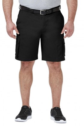  Short Haggar | Short cargo stretch noir grandes tailles - Homme