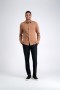  Haggar Tops | Langärmliges Piquéhemd – Multi Dot Mocha – Herren