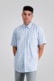 Haggar Tops | Kariertes Button-Down-Hemd Weiß - Herren