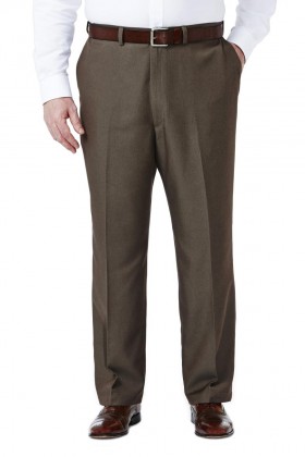 Haggar Freizeithose | Cool 18 Heather Hose | Klassische Passform, flache Vorderseite, bügelfrei | Haggar.com Heather Brown - Herren