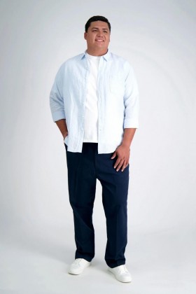 Haggar Khakis | Premium-Komforthose in großen Größen, Dunkelblau - Herren