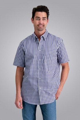 Haggar Tops | Καρό πουκάμισο με κουμπιά και μπλε σκούρο - Άνδρες